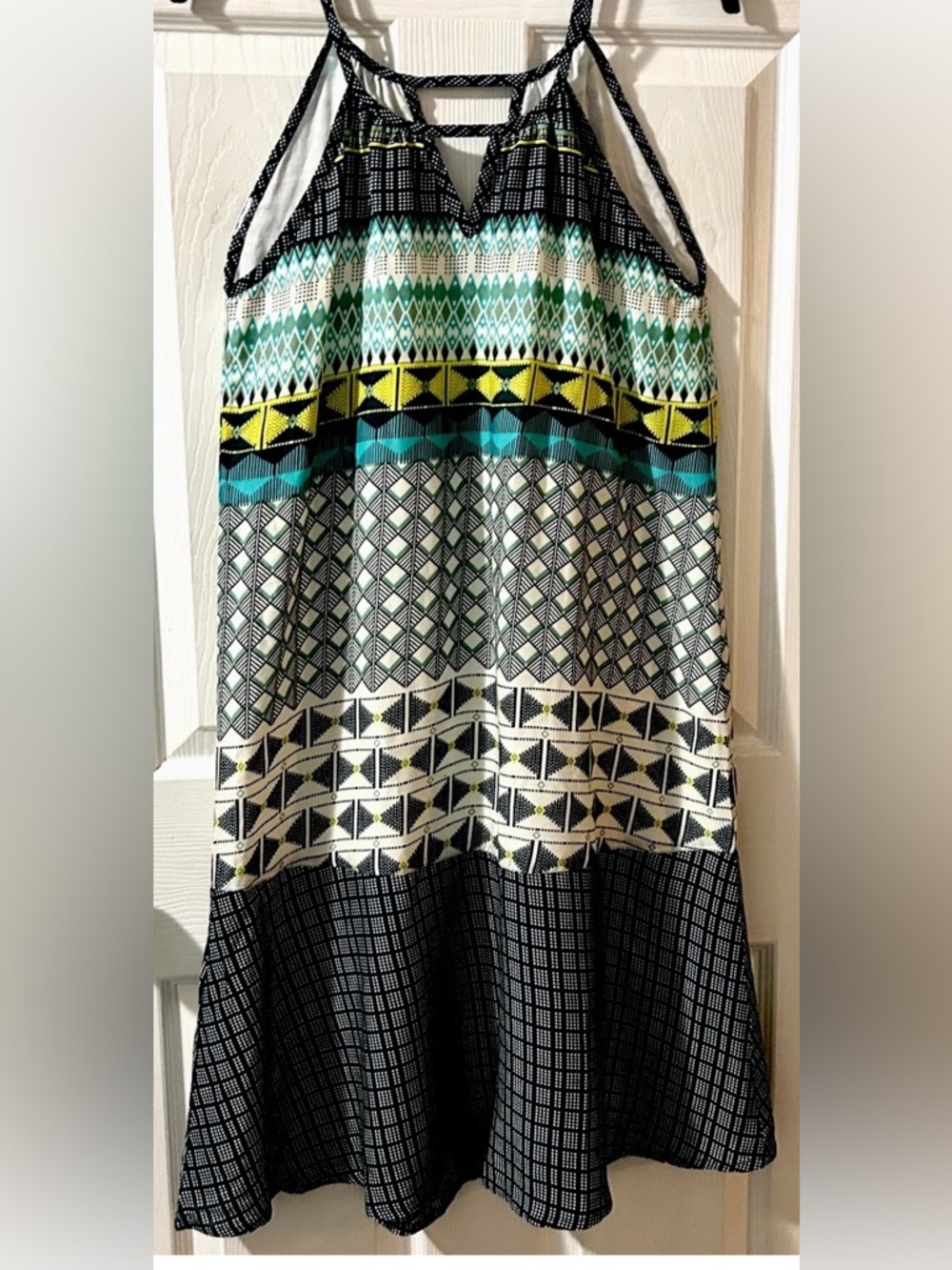 Women’s Teen’s PrAna Boho Blue Green Sundress Bathing Suit Cover Beach Lined S